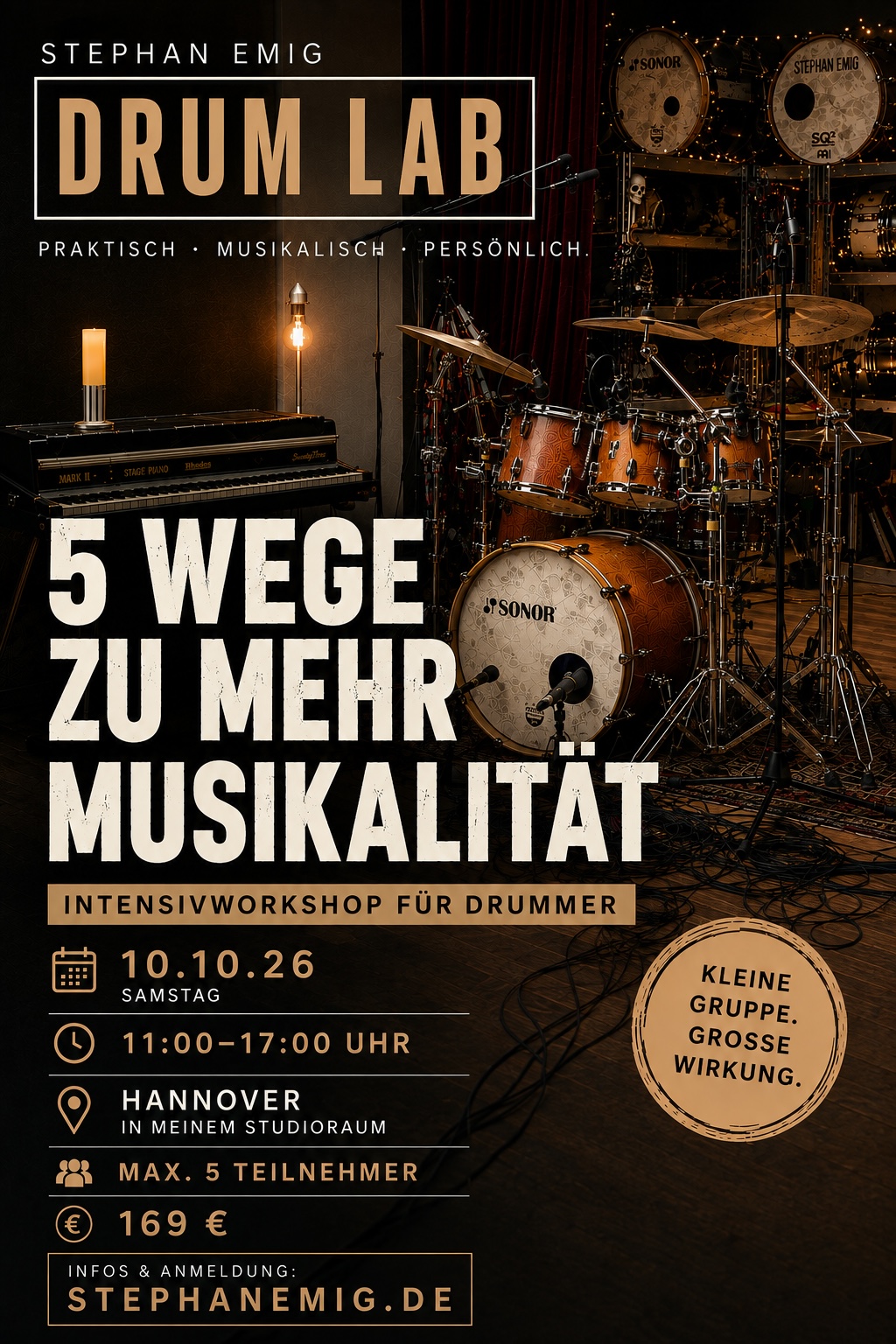 5 Wege zu mehr Musikalität - Intensivworkshop am 10.10.2026 - 169,- p.P. €